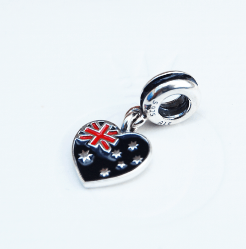 Genuine Pandora Charm Bead "Australia Heart Flag" 791415ENMX - retired - Picture 3 of 3