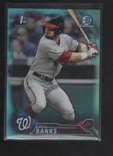 NICK BANKS  2016 BOWMAN CHROME DRAFT SKY BLUE REFRACTOR CARD #BDC-79