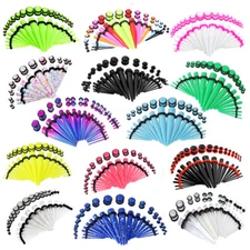 36pcs 14G-00G Ear Stretching Kit Expander Ear Gauge Taper Plugs Acrylic Expander