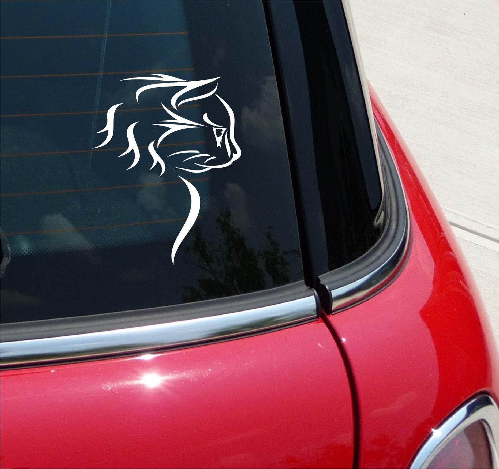 TRIBAL CAT HEAD FELINE MEOW GRAPHIC DECAL STICKER ART CAR WALL DECOR