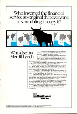 Merril Lynch a Bread apart Original Vintage Print Ad