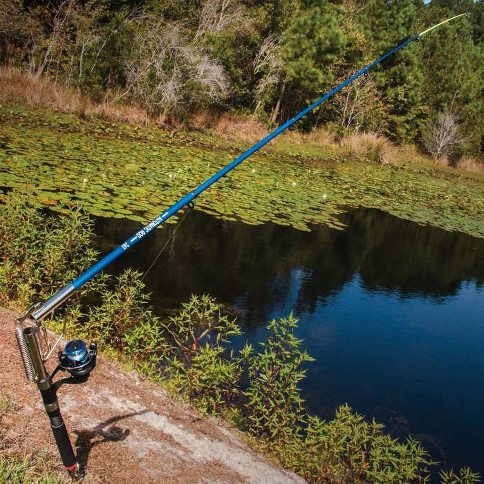 all-in-one spring loaded hook setter fishing rod system Rod Holder With Automatic Tip-Hook Setter