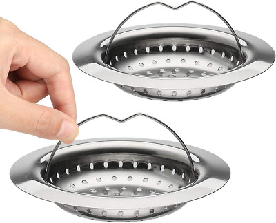 Sandiy Abflusssieb Edelstahl Küche Waschbecken Spüle Sieb 11 Cm Mit Griff, 2 Stü