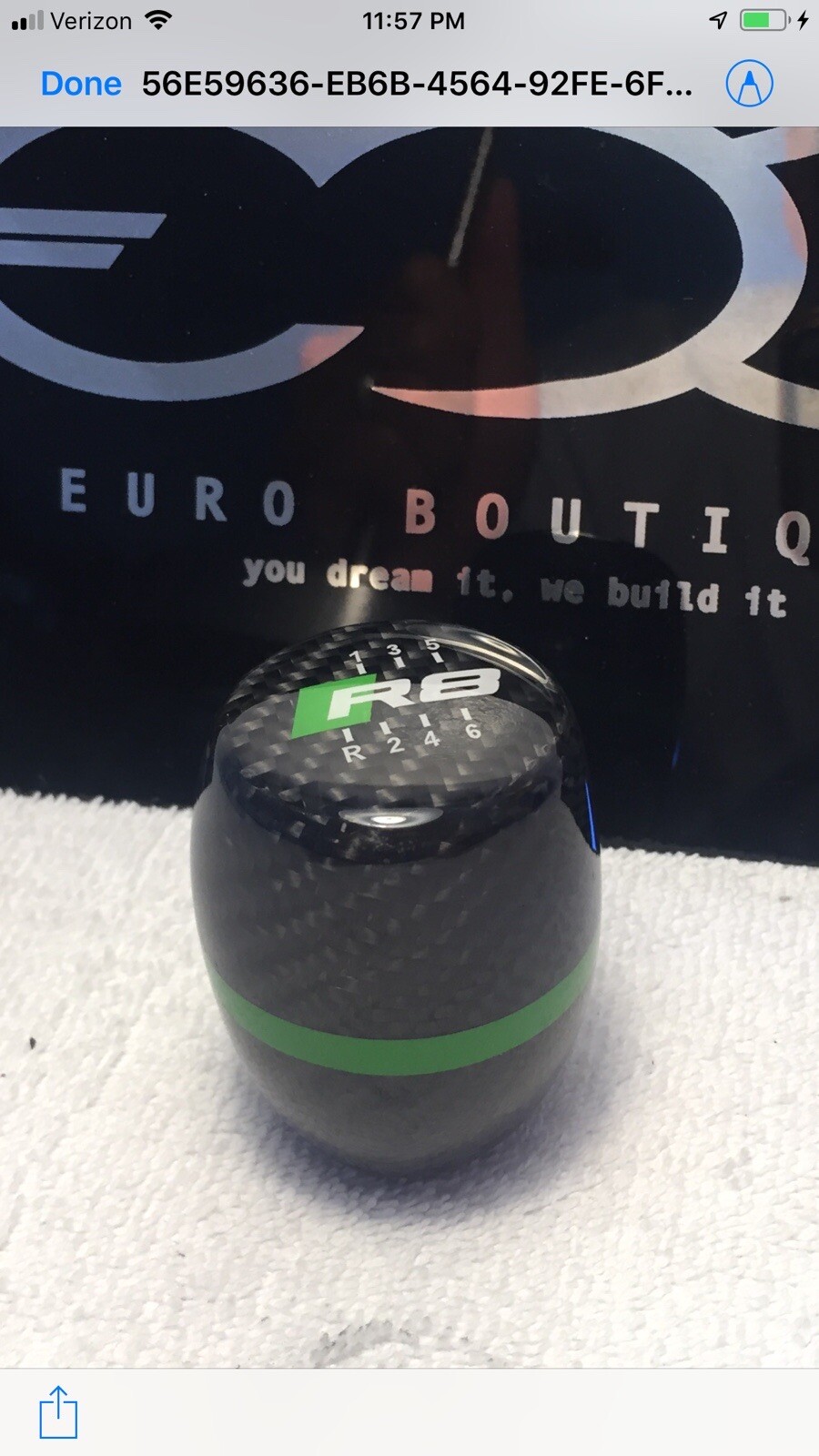 Audi R8 Carbon Fiber OEM Shift Knob for 6MT or Paddle Cars