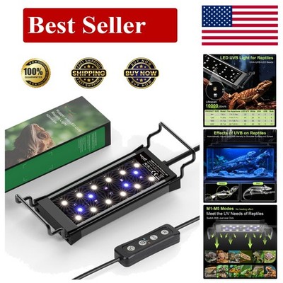 8W LED UVB Light for Reptiles Terrarium Light Extendable Reptile Tank Light w...