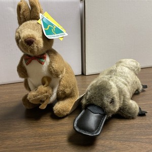 KANGAROO JOEY & PLATYPUS SOUVENIR Featherdale Wildlife Park AUSTRALIA VTG w/Tags