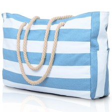 Large Beach Tote Bag for Women Waterproof Sandproof Swim Pool Bag With Zipper