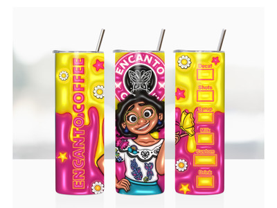 Enchanto 3D Coffee 20oz Skinny Tumbler