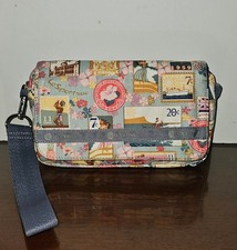 LeSportsac Hawai'i Exclusive Hawai'i Nei Postage Stamps Wristlet with Mirror-EUC