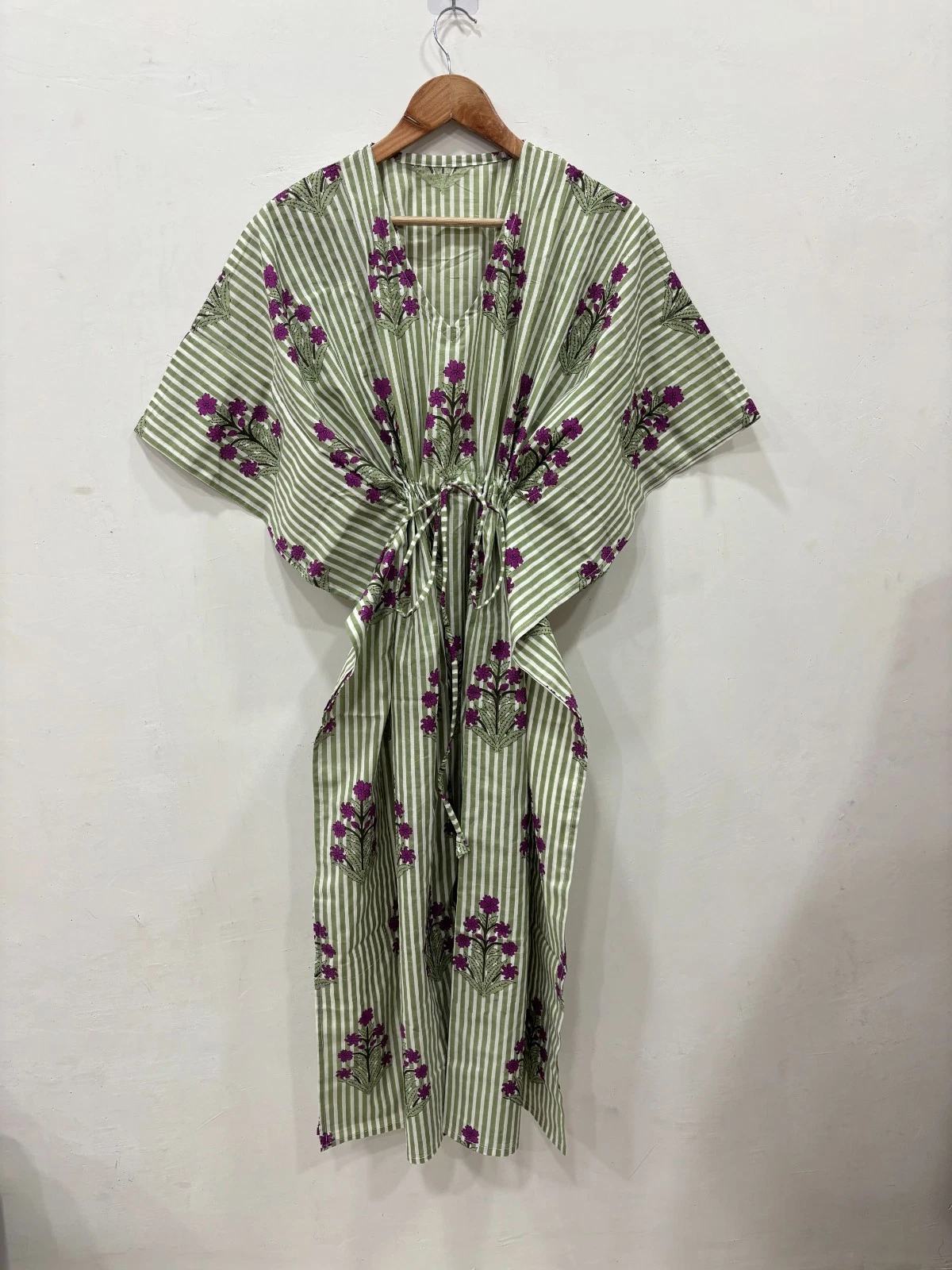 Striped Cotton Kaftan Dress Boho Resort Wear Beach Cover Up Oversized Lounge
Opens in a new window o