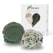 Muslin Crib Sheets for Girl Boy, 2 Pack 100 Cotton Crib for Standard Crib Ma...