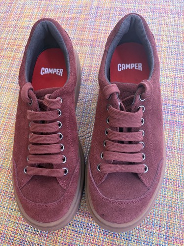 camper shoes women burgundy suede leather Runner Twentyfive SIZE 39/8.5 US