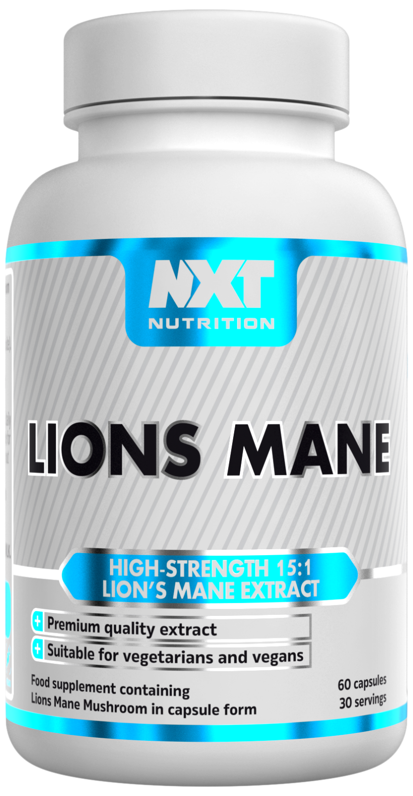 NXT Nutrition Lions Mane - 60 Vegan Capsules - High Strength