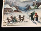 1910 EMBOSSED WUSSLER JOYOUS CHRISTMAS PC ~ COTTAGE, CHURCH, WINTER SNOW SCENE — photo 3