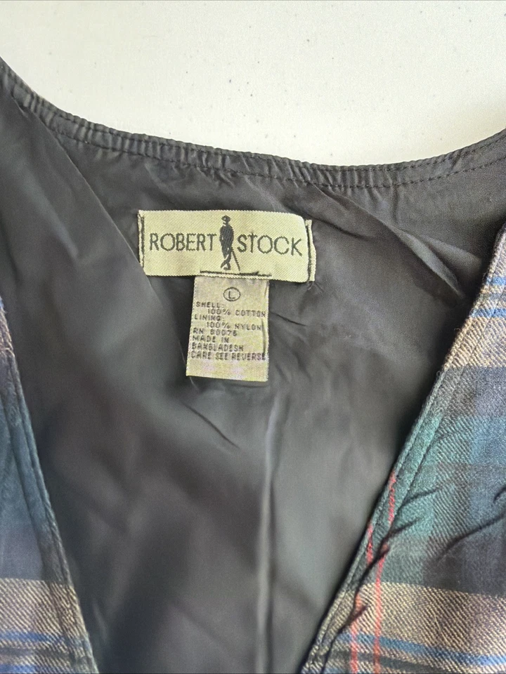 Chaleco Robert Stock Talla Grande Nuevo con Etiquetas a Cuadros  Foto 3 de 4
