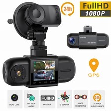 Campark HD 1080P GPS Dual Dash Cam Front Inside Infrared Night Vision Car Camera