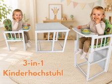 Kinderhochstuhl 3-in-1 mit Tisch und Stuhl Multifunktion Kinderstuhl 3er Set