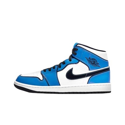 Nike Air Jordan 1 Mid SE Signal Blue Mens Athletic Sneakers Shoes