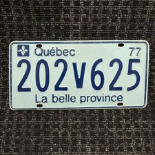 Original Auto Kennzeichen Nummernschild Canada 🇨🇦 Quebec 1977