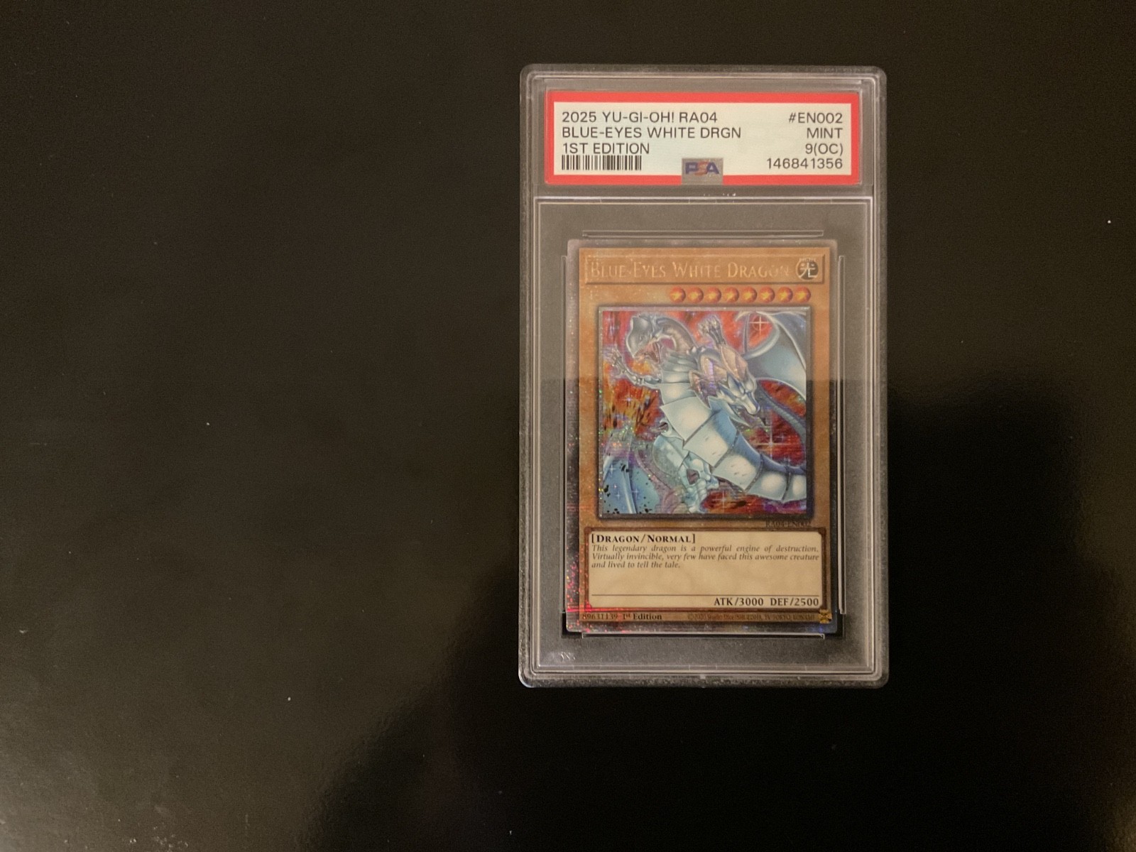 Yu-Gi-Oh Blue-Eyes White Dragon (Quarter Century Secret Rare) RA04-EN002 PSA 9