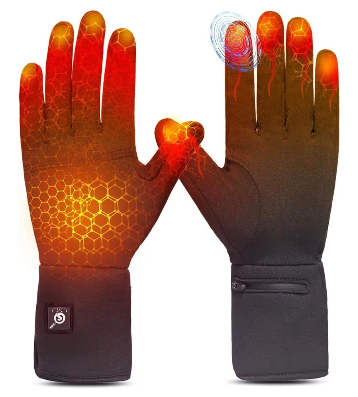 Lycra Electric Heated Glove Liners for Women&Men Up to 6 Hours of Warmth M/L 👇