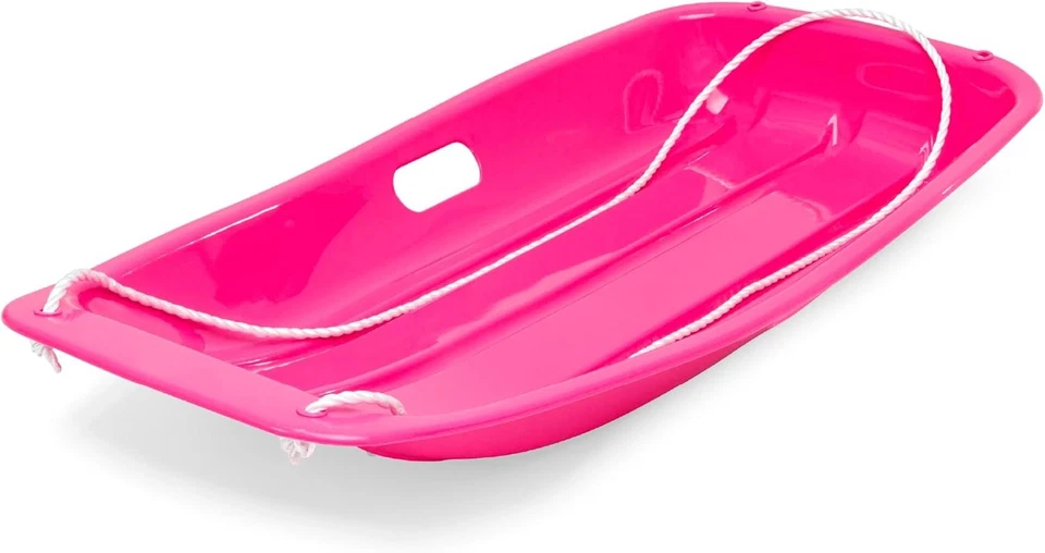 35-дюймовые детские пластиковые санки-тобогганы Best Choice Products с выдвижной веревкой, 2 ручки - Изображение 2 из 4