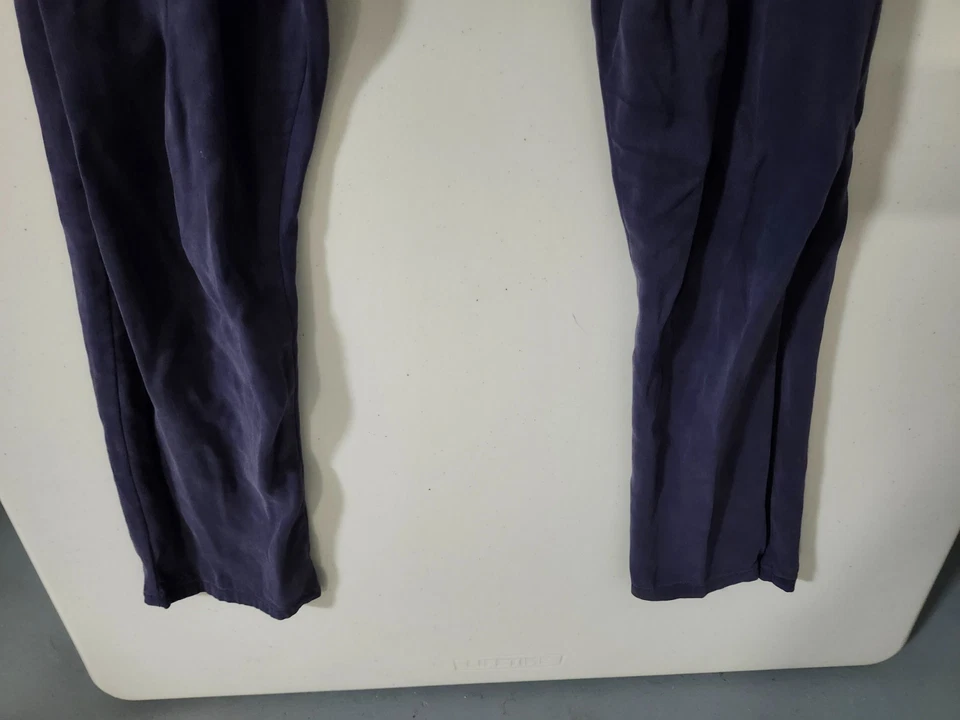 Black Crane Jumpsuit Womens M Sleeveless Faux Wrap Slim Straight Tencel Blend - Image 3 of 4