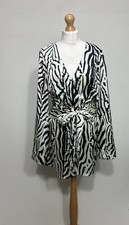 Pretty Lavish Dress Size UK 12 Animal Print Satin  Long Sleeve Tie Front BNWT