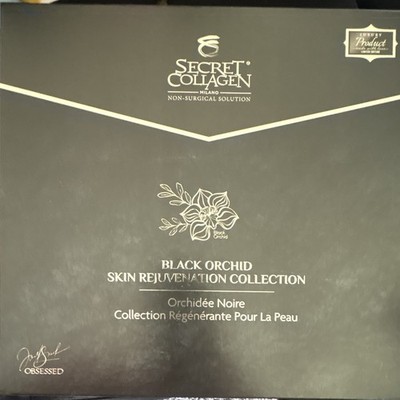 Secret Collagen Black Orchid Skin Care Set Vit C/E 24K Gold Serum Toner Mask