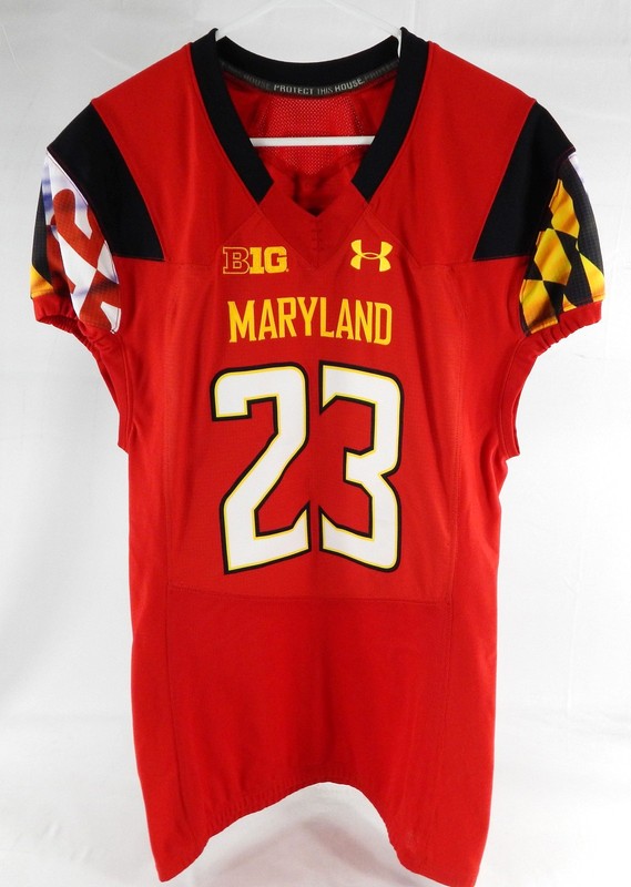2013 Maryland Terrapins Josh Woods #23 Game Used Red Jersey Football 44 117