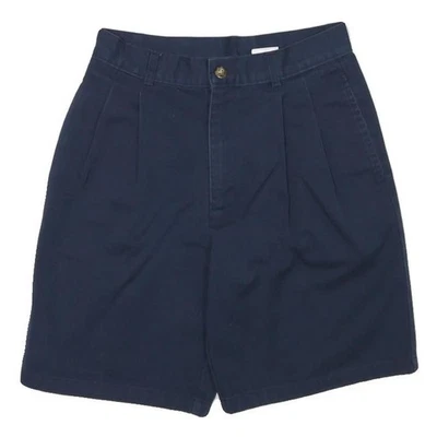 Shorts Femme IZOD Bleu Marine Décontractés S W25 Mélange De Coton Plissé - Photo 1/4