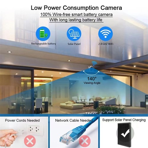 Scheda SIM 5MP 4G / WIFI telecamera di sicurezza wireless pannello solare esterno IR-CUT PIR - Foto 10 di 27