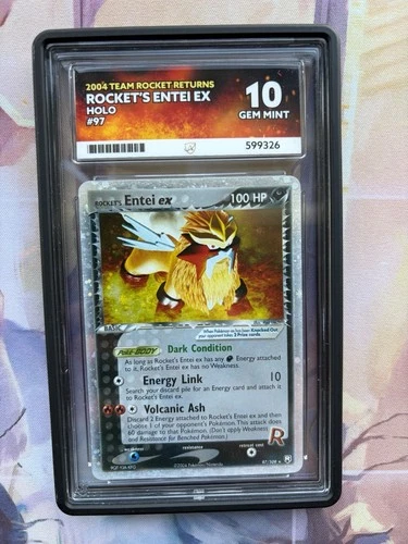 Pokemon Rocket Returns Ex Entei Ace 10 Gem Mint Holo Card