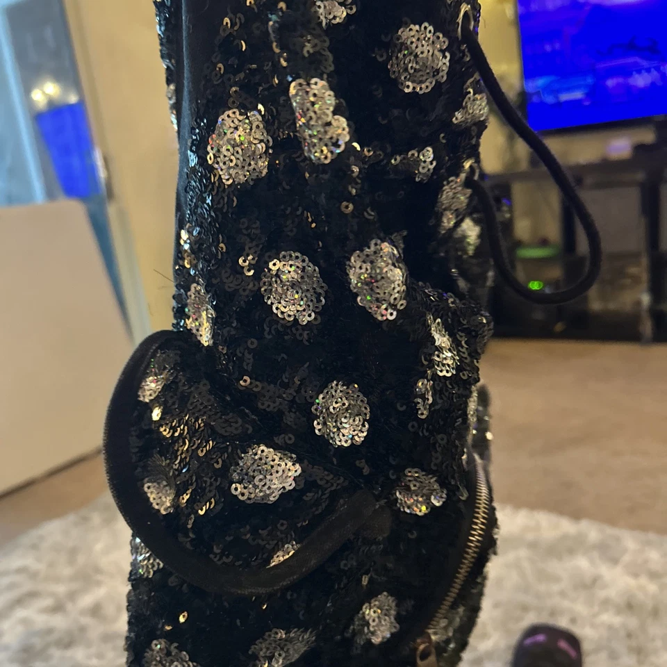 Victoria's Secret PINK Bling Ink Slate SEQUINS  IRRIDESCENT Backpack USED 1X - Image 3 of 4