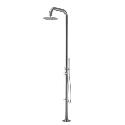 Juniper Outdoor Shower Column with Lava Floor Stand Stainless Steel