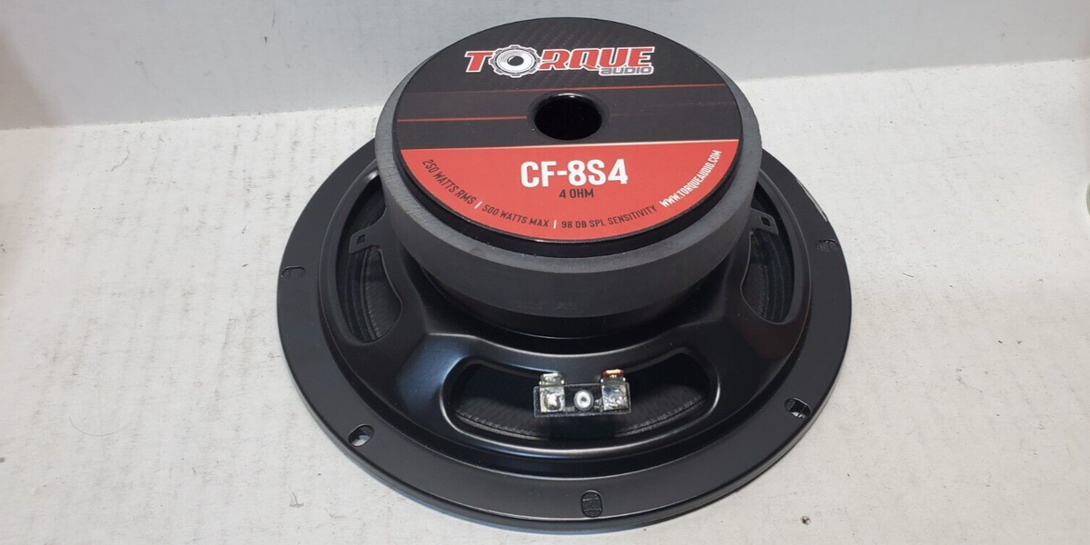 Torque Audio CF-8S 4 ohm Carbon Fiber Speakers 250W RMS 500W Torque Audio CF-8S 4 ohm Carbon Fiber Speakers 250W RMS 500W