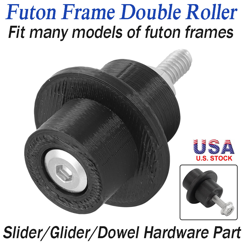 1PC Futon Frame Double Roller - Slider /Glider /Dowel Hardware Part For Any Size