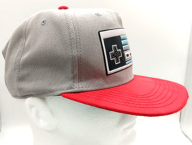 Nintendo NES Controller Snapback Bioworld Baseball Hat Cap Gray Red Adjustable