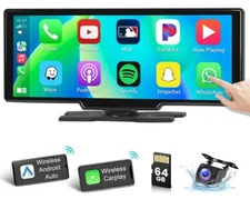 9.3” Hikity Touch Screen Wireless Apple Carplay Portable Car Stereo Android Auto