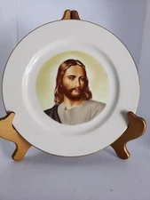 Homer Laughlin Collectors Plate Bust Of Jesus 9 inch church home religion faith