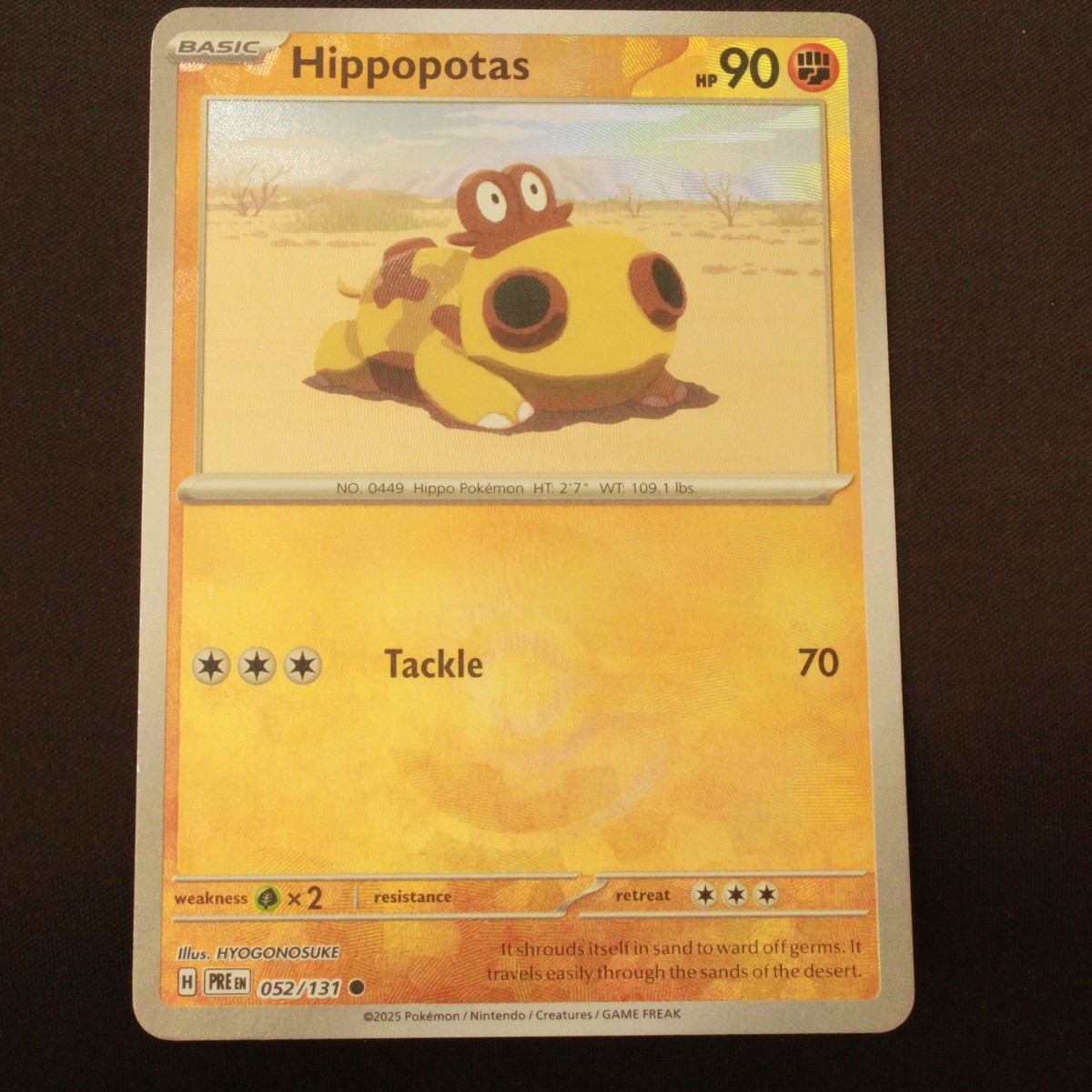 Hippopotas Poke Ball Pattern Prismatic Evolutions Pokemon Holofoil