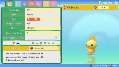  Pokemon Brilliant Diamond/Shining Pearl TORCHIC  6IV Ultra Shiny Lv1 JOLLY