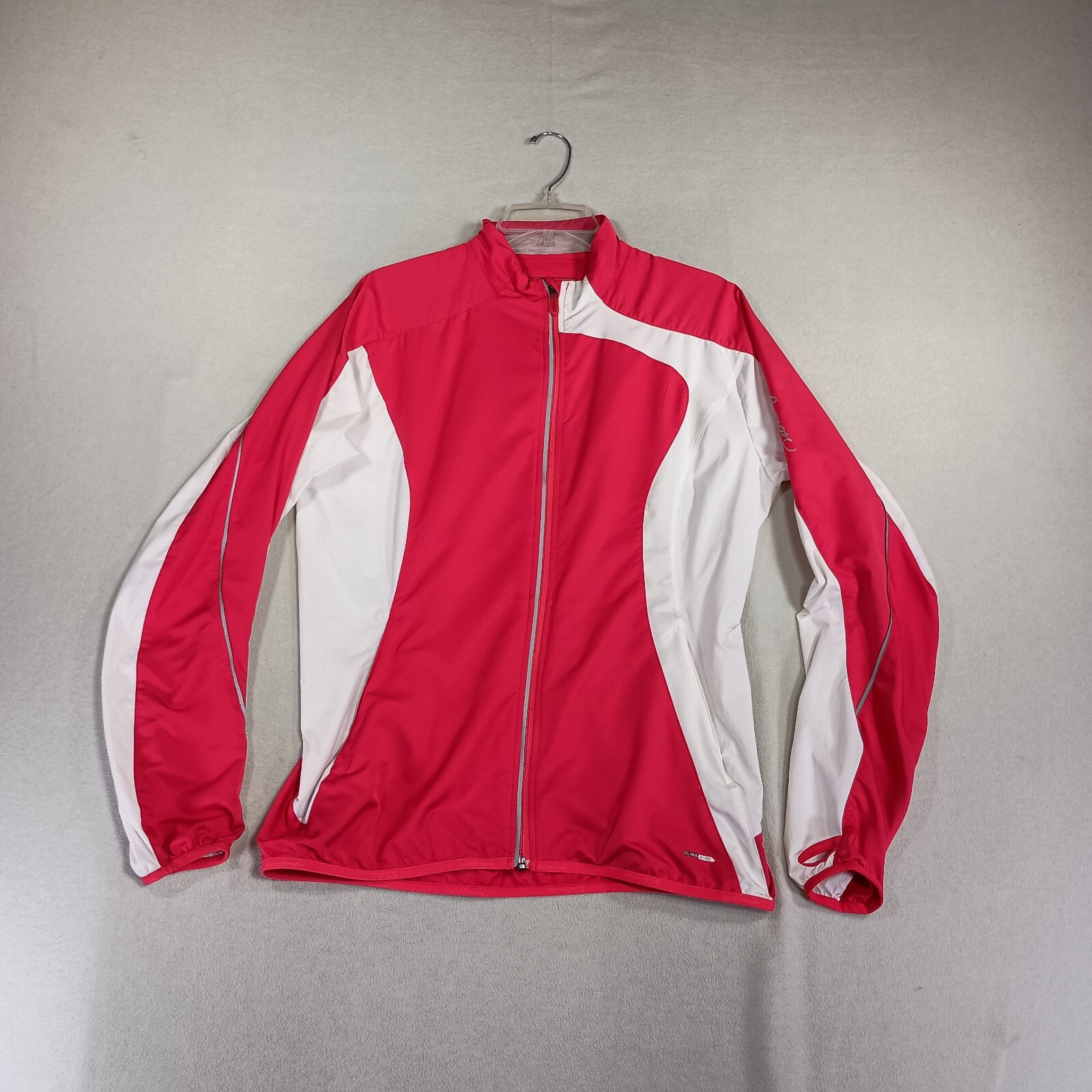 Giacca a vento SALOMON Clima donna grande rossa tasche con zip zip intera outdoor