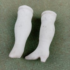 Antique China Head Doll legs, porcelain, to tie in, 1.81" / 46 mm, lower legs
