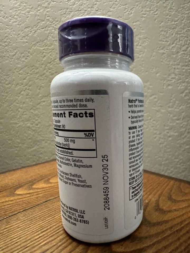 Natrol Yohimbe Bark 500MG Men's Health, 90 Capsules 1 Pack - Изображение 4 из 4