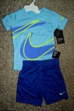 New Boy's Nike blue 2 pc shorts set Size 4