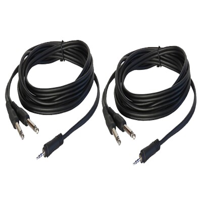 Pari Audio Cables Stage 6 ft  3.5mm Male Stereo to 2 6.35mm Male Mono DJs Cable