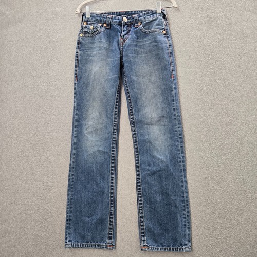 True Religion Girl Pants 14 Blue Denim Straight Single End Basic (27x28)