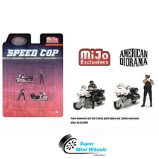 American Diorama 1:64 - Speed Cop Police Motorcycles Figures - 4pcs Set - Metal