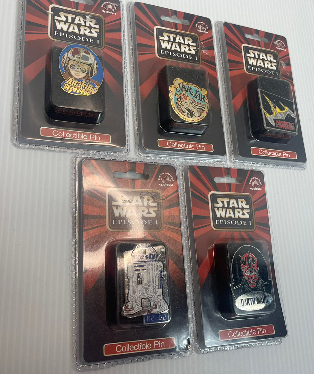 Maul R2 D2 Star Wars Episode 1 Collectible Pins set of 5 One Open R2 D2 Jarjar ...